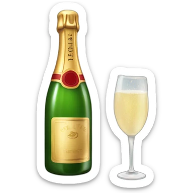 champagne Bottle with Popping Cork sticker