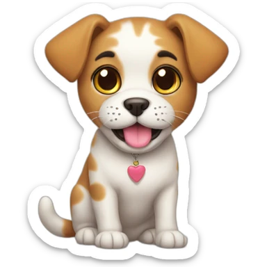 Cat lovely dog sticker