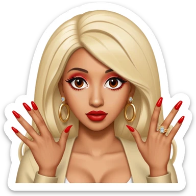 Cardi B rapper with long nails sticker