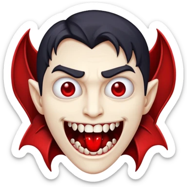 vampire emoji with freeforms and blood  sticker