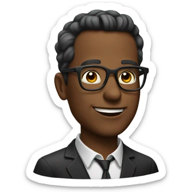 Man 50s with glasses in love sticker