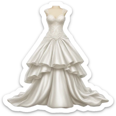 Hyper Realistic ornate satin Wedding dress displays  sticker