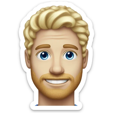 light curl blonde 30yo man blue eyed pale skin sticker