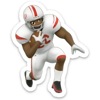 football player shooting the ball sticker