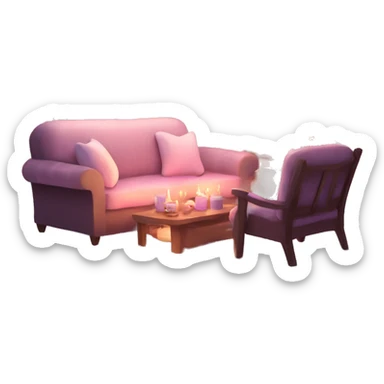 cozy evening pink christmas mood sticker
