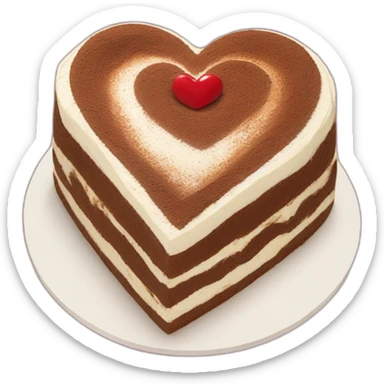 Tiramisu heart cake  sticker