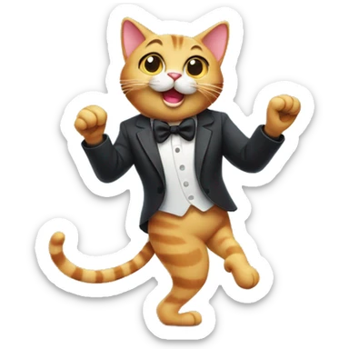 Tap dancing cat sticker