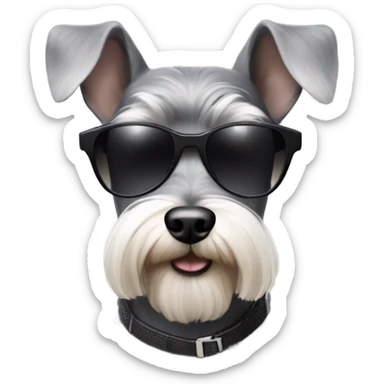 Schnauzer wearing sunglasses  sticker