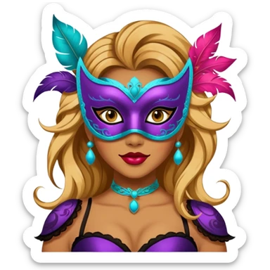 masquerade masked woman sticker