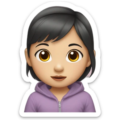 baby half asian girl sticker