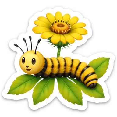 
caterpillar on flower sticker