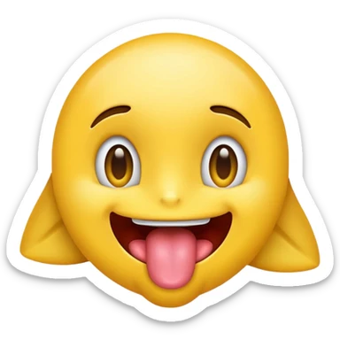 a mix of 😏 and 😜 emoji with the tongue of the second and the eyes of the first  sticker