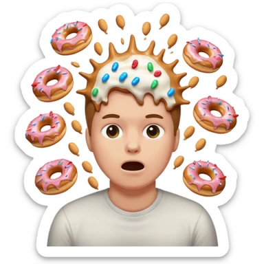 white person exploding doughnuts cats fart death sticker