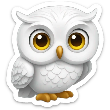 white owl sticker
