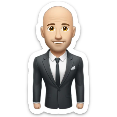 tall muscular bald guy in suit ufc fighter andrew tate sticker