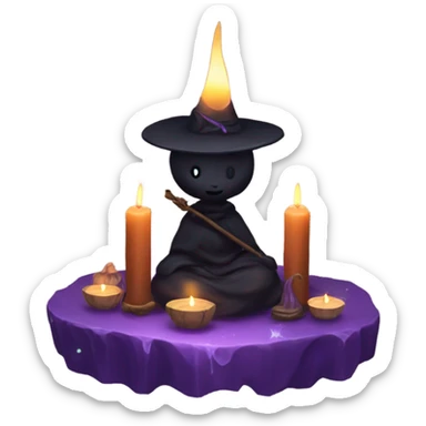 Cute witchy candle altar   sticker