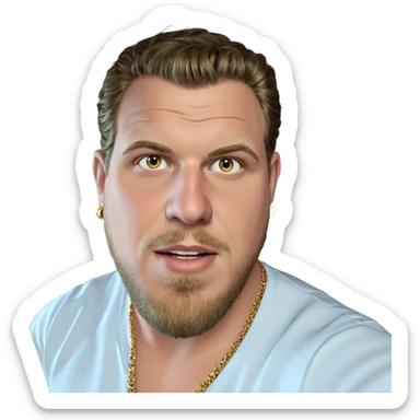 male portrait with jewelry sticker