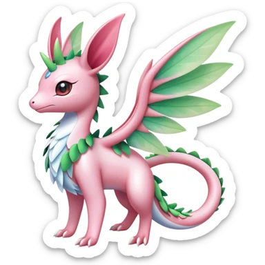 Shiny Exotic Cute Majestic Ethereal Sparkly Flygon-Sylveon-Shaymin-Meganium-Hybrid-Creature sticker