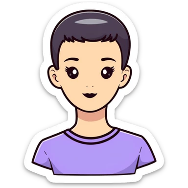 girl with flat top haircut sticker