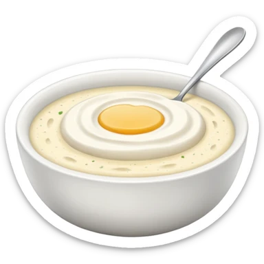 a bowl of grits, vibrant, simple, clear sticker