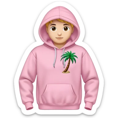 Pink palm puff hoodie sticker