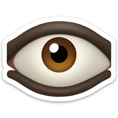 dark brown eye of a woman, only eye emoji sticker