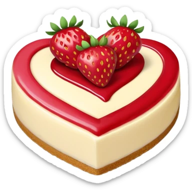 heart shaped strawberry cheesecake sticker