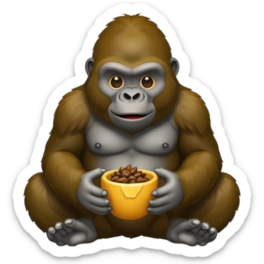 gorilla eating poop sticker