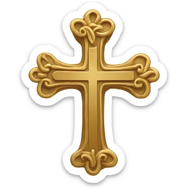 gold cross crosslet fitchy (minimal detail) sticker