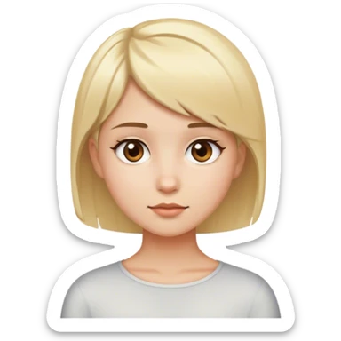 menina loira de cabelo curto e olhos castanhos sticker