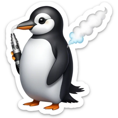 Pinguin mit vape in der Hand  sticker