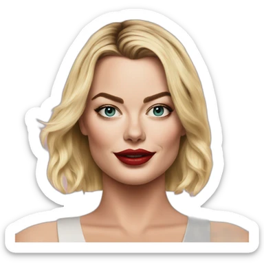 hyper realistic margot robbie women actress sticker