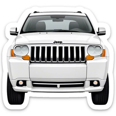 White 2009 jeep grand Cherokee  sticker