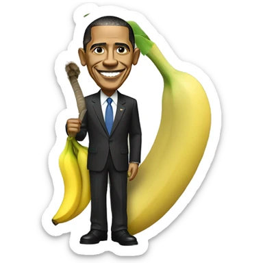 Obama with banana tree sticker