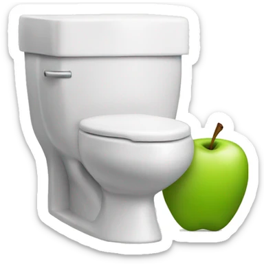 skibidi toilet holding an apple sticker