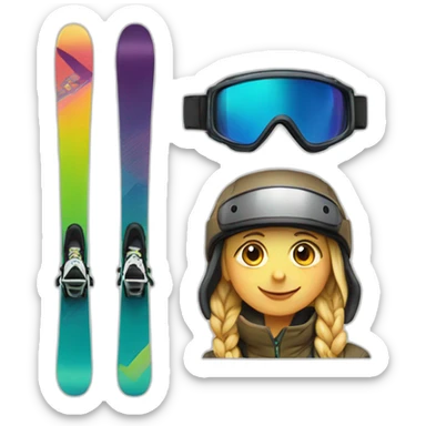 Skis and snowboard sticker