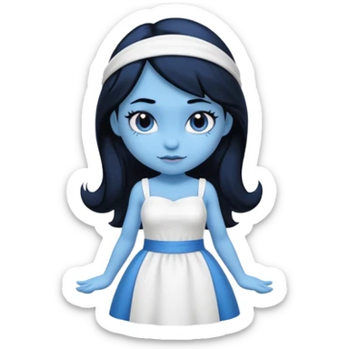 Smurffete with black hair and blue skin sticker