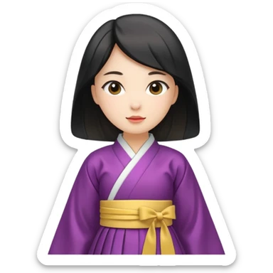 woman in hanbok sticker