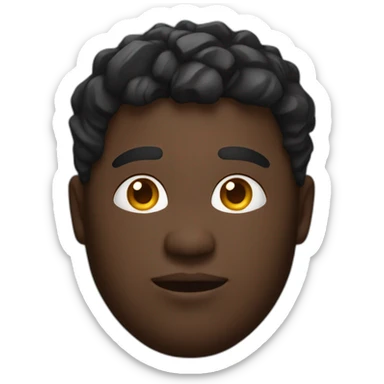 a man with dark skin, chubby face and gradient cut with a chain around his neck sticker