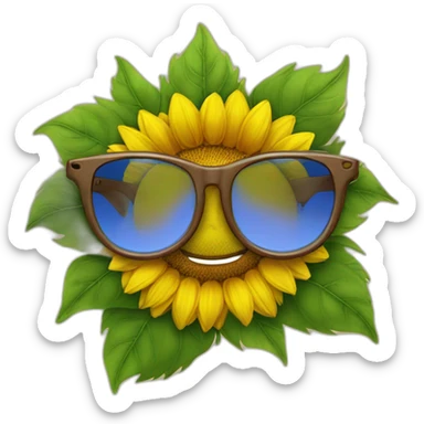 Sunflower with glasses sticker