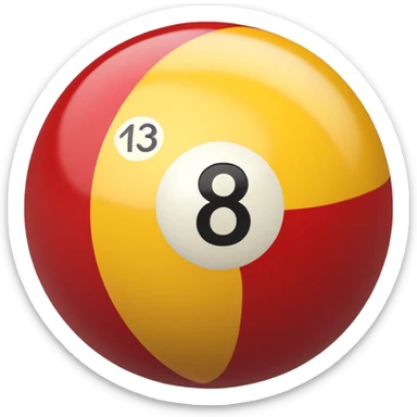 2 numbered billiard ball  sticker