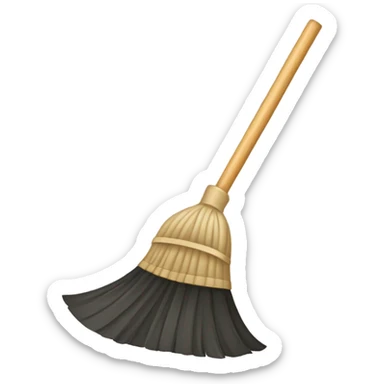 sweeping broom and dust pan sticker