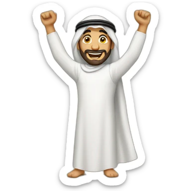 Arab man, cheering sticker