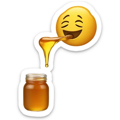 Smiling emoji with honey coming out of its mouth  sticker