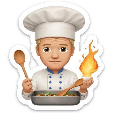 A book cooked in a pan by Gordon Ramsay sticker