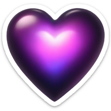 Dark iridescent heart glowing sticker