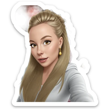 blonde girl with jewelry sticker