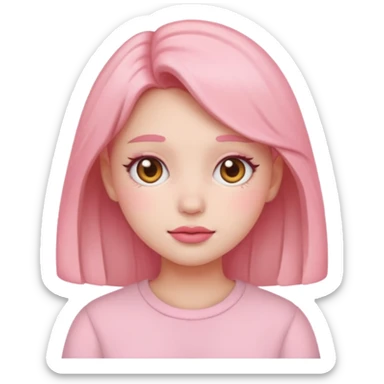 “Emoji girl, soft girl aesthetic, pink blush sticker