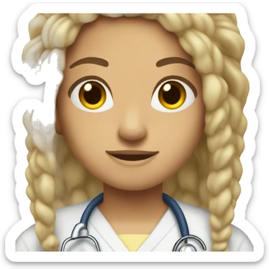 ICU registered nurse with hazel eyes and dreadlocks sticker