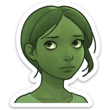 Tired melanin girl sticker